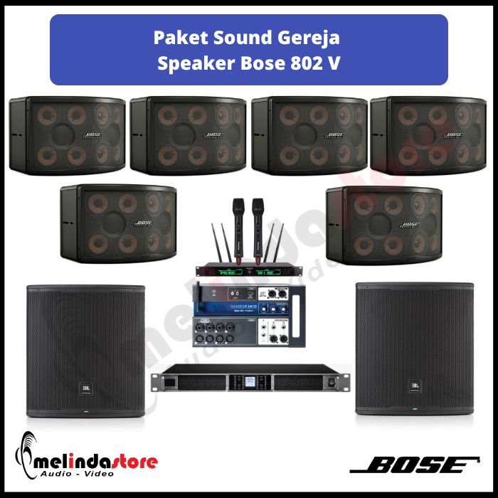 Paket Sound Gereja Speaker Bose 802 V | 6 Speaker dan 2 Subwoofer JBL